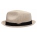 Summer   Straw Pork Pie Fedora with Stripe Or Solid Band Feather Hat   eb-94386604